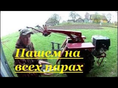 Видео: Пашем мотоблоком  мтз на всех парах . Осенняя вспашка + целина