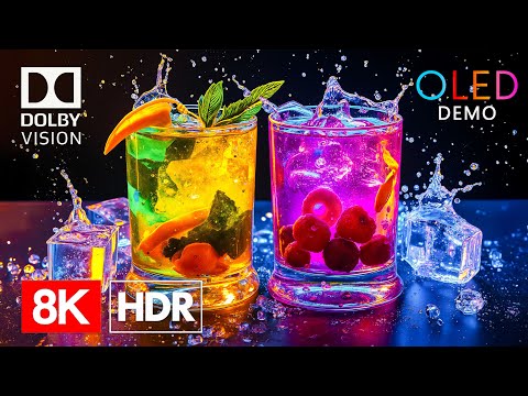 Видео: Светящиеся напитки HDR 8K OLED Dolby Vision 120 кадров в секунду | Видео 8K Ультра HD
