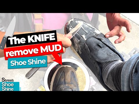 Видео: СУПЕРЧИСТКА НОЖОМ 🔪😌🔪 Удаляем грязь с моей ЗАМШИ - Чистка обуви ASMR