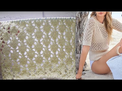 Видео: КРАСИВЫЙ ,АЖУРНЫЙ УЗОР "РОМБИКИ" СПИЦАМИ.УЗОР ДЛЯ ТОПОВ, МАЕК, КОФТОЧЕК, КАРДИГАНОВ.