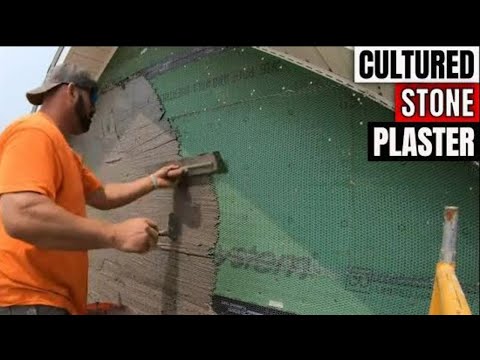 Видео: Установка проволочной сетки и штукатурки для облицовки искусственным камнем
