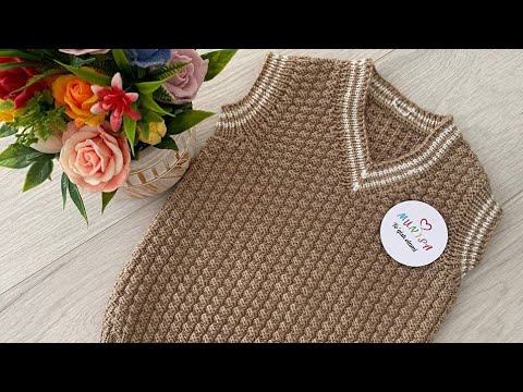 Видео: Oson va qulay nimcha to'qish. 2-qism. Master klass. Безрукавка. Kolsuz hirka. #crochet. #örgü.