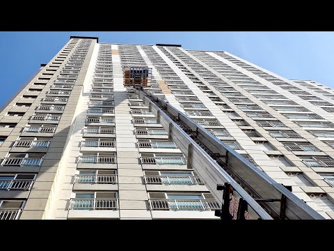 Видео: Удивительный процесс переезда на грузовике с лестницей в Корее. Навыки переезда высотных квартир