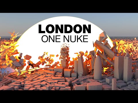 Видео: Моделирование ядерного взрыва в ЛОНДОНЕ