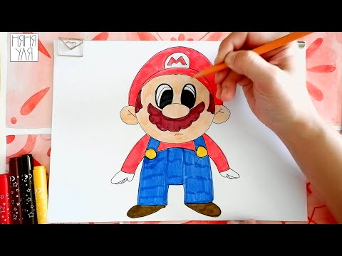 Видео: Как нарисовать Марио | Как нарисовать игру Супер Марио | Няня Уля