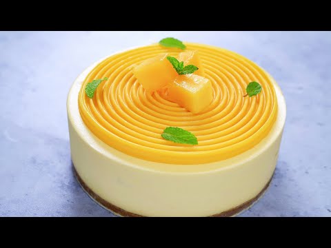 Видео: Муссовый торт с манго и сыром без выпечки | Мусс из манго без яиц, тающий во рту