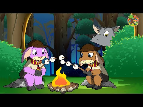 Видео: Волк и семеро козлят в лагере скаутов | KONDOSAN На русском смотреть сказки для детей 2019