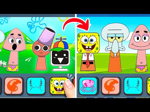 Видео: О нет! Sprunki стал Губкой Бобом?! Игра в загадки & бумажные поделки