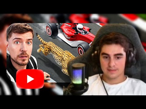 Видео: ValeraGogaz смотрит - MrBeast Самая Быстрая Машина в Мире vs Гепард!