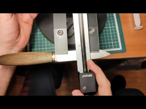 Видео: Заточка ножа из стали n690, работы Гриши Тумасова. Термичка Александра Куделина. 61hrc.