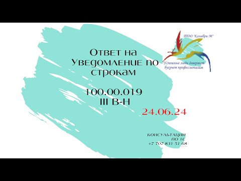 Видео: Ответ на Уведомление по строкам 100.00.019 III В-Н