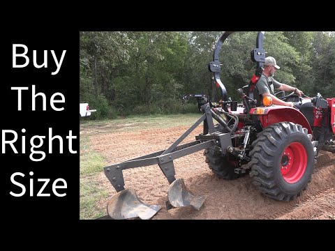 Видео: Будет ли гидростатический трактор пахать? — Купите плуг подходящего размера