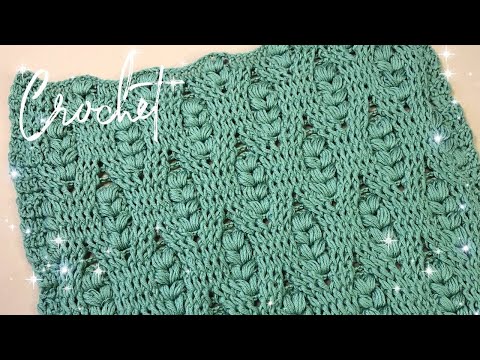 Видео: Как связать шикарный узор крючком? Колоски из пышных столбиков.Crochet