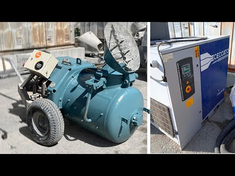 Видео: РАСПРОДАЖА! Растворонасос Putzmeister m700 г.в. и компрессор CECCATO в работе