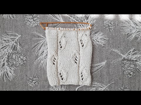 Видео: Ажурный узор "Листочки" спицами Ажурная дорожка спицами 🍂 МК Альфиры Мериновой