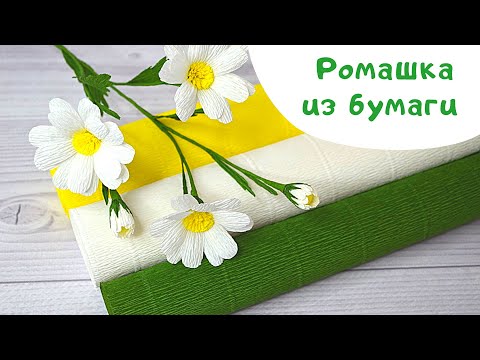 Видео: Ромашка из гофрированной бумаги / Chamomile DIY / How to make chamomile