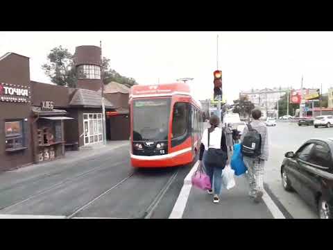 Видео: В Таганроге запустили новый трамвай по новому маршруту номер 9.