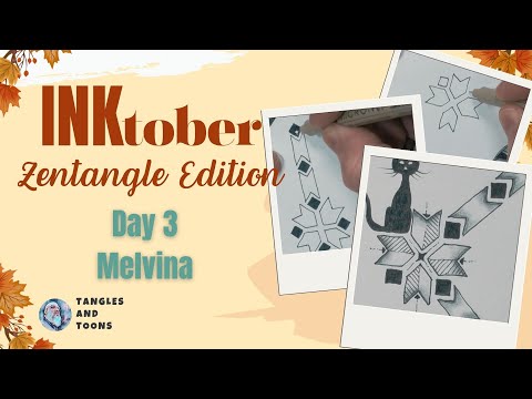Видео: Как нарисовать узор «Мельвина» в стиле зентангл | Inktober 2025, день 3 (с мультяшным оттенком)
