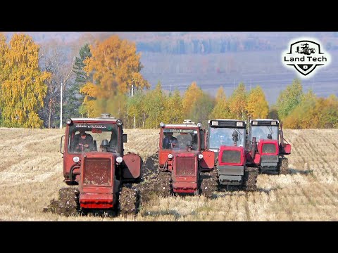 Видео: МЕГА-ВСПАШКА ПО-РУССКИ-2: тракторы ДТ-75 пашут поле как в старые времена! Russian plowing with DT-75