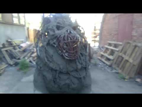 Видео: Скульптура льва в процессе.2) продолжение