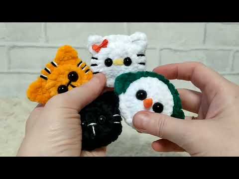 Видео: ВИДЕО-МК МОРДАШКИ...часть 2(котик, тигренок, Китти, Снеговик)