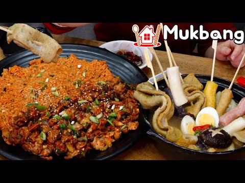 Видео: Couple Mukbang│приготовление и употребление в пищу острых моллюсков, пибимпап и рыбный суп.