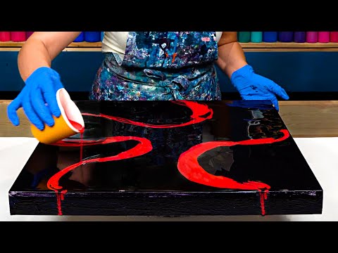 Видео: Кольцо в огне 🔥 Супер круто 😍 Новая 3D композиция с 3 потоками ~ Акриловая заливка ~ Абстракционизм