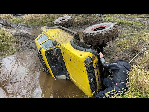 Видео: Перевернули Миньон) Встретил TLC200 на маршруте) сломали Nissan Safari