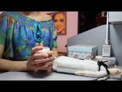 Видео: Тильда хранительница ватных палочек и дисков  Часть 3