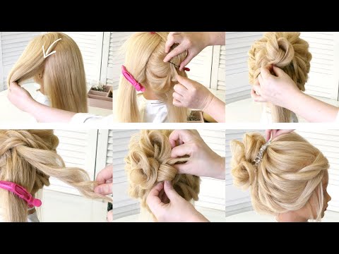 Видео: Пучок из ЖГУТОВ Прическа на выпускной Beautiful hairstyle Tutorial