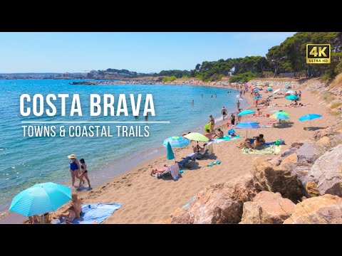 Видео: Прогулка по пляжу Коста-Брава 🌊 От Эмпуриеса до Л'Эскала, Испания | 4K прогулка