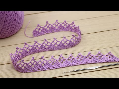 Видео: КАЙМА КРЮЧКОМ простое ЛЕНТОЧНОЕ КРУЖЕВО мастер-класс по вязанию Easy to crochet lace ribbon