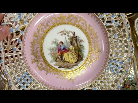 Видео: Роскошные дрезденский фарфор с ручной росписью 