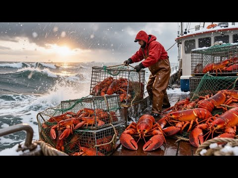 Видео: Ловля омаров с помощью ловушек – как рыбаки ловят и собирают омаров в море