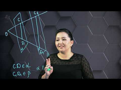 Видео: Түзу мен жазықтықтың өзара орналасуы. Жазықтықтардың параллельдігі. Практикалық бөлім. 10 сынып.