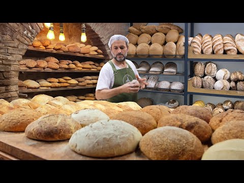 Видео: Уникальная турецкая пекарня! Лучшие виды хлеба в Турции I Уличная еда