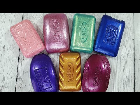 Видео: ASMR SOAP l  Резка сухого крашеного мыла l Cutting of dry dyed soap l No talking. 4k