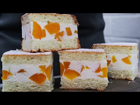 Видео: Простой летний торт с нежным творожным кремом и персиками