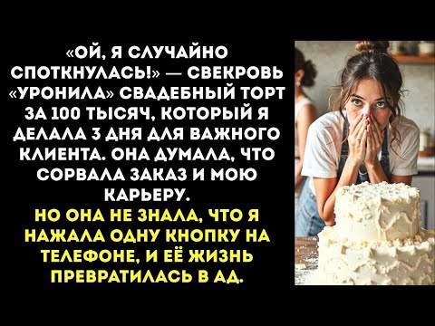 Видео: «Ой, я случайно споткнулась!» — свекровь уронила свадебный торт за 100 тысяч, который я делала 3 дня