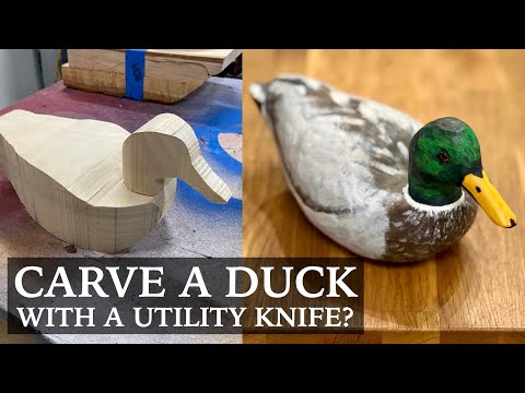 Видео: Вырежьте потрясающую деревянную утку с помощью всего лишь универсального ножа и ножа X-Acto!
