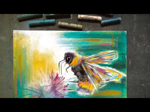 Видео: Велюровая бумага для пастели.  Пояснительная бригада. Как с ней работать. Как рисовать шмеля
