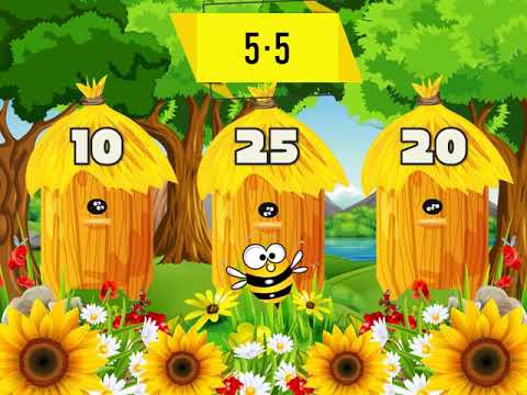 Видео: Відео-тренажер. Таблиця множення числа 5 (у  хаотичному порядку). Розумний вулик