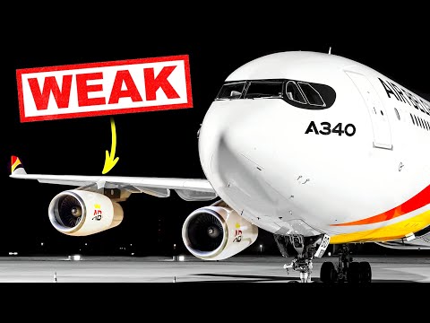 Видео: Почему Airbus установил *крошечные* двигатели на A340?