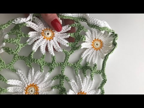 Видео: Ромашки крючком по мотивам Анди Багус/ Chamomile crochet based on Andy Bagus