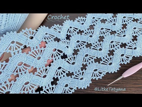 Видео: Красивый УЗОР КРЮЧКОМ "Волны" ВЯЗАНИЕ для начинающих 💎SUPER EASY Pattern Crochet for beginners💎