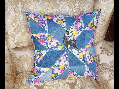 Видео: Как сшить наволочку из старых джинсов.