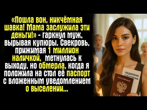 Видео: «Пошла вон, никчёмная шавка! Мама заслужила эти деньги!» — гаркнул муж, вырывая купюры. Свекровь...