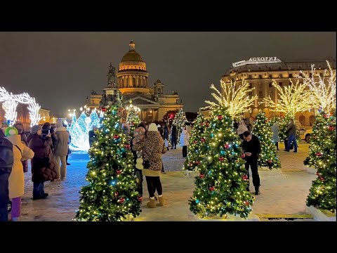 Видео: Новогодний Петербург. Прогулка по центру