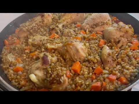 Видео: Гречка как приготовить вкусно ,с курицей на сковородке,очень быстрое приготовление.