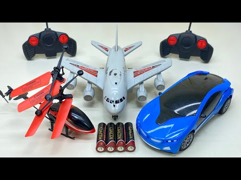 Видео: Радиоуправляемый летающий вертолет с самолетом A380 и 3D-световой машинкой. Распаковка, тестирова...